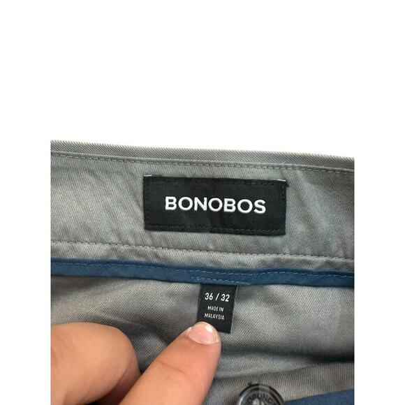 Bonobos Men's Gray Flat Front Tailored Straight Leg Pants Size 36 - Picture 2 of 3